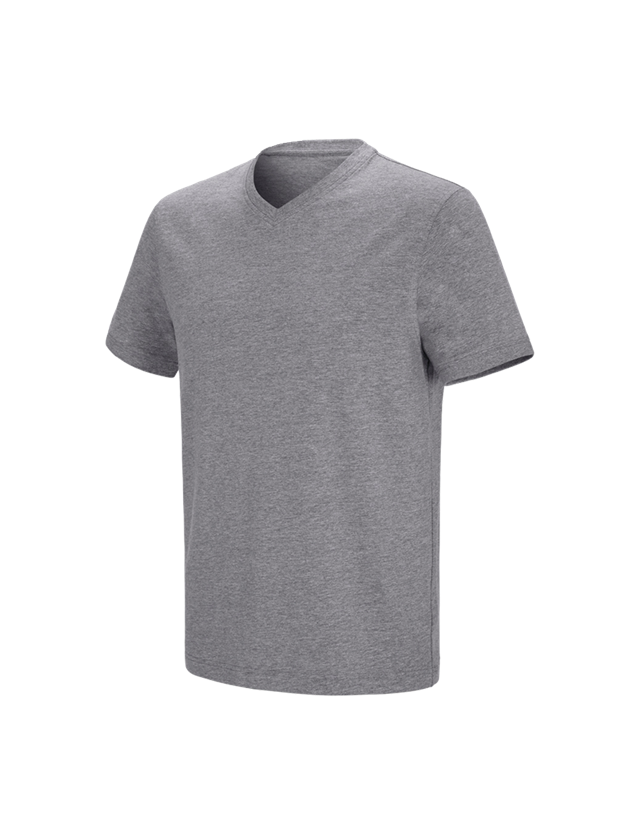 Shirts & Co.: e.s. T-Shirt cotton stretch V-Neck + graumeliert 2