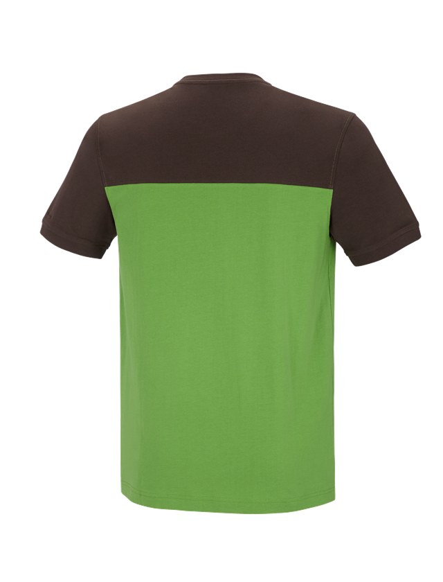 Shirts & Co.: e.s. T-Shirt cotton stretch bicolor + seegrün/kastanie 1