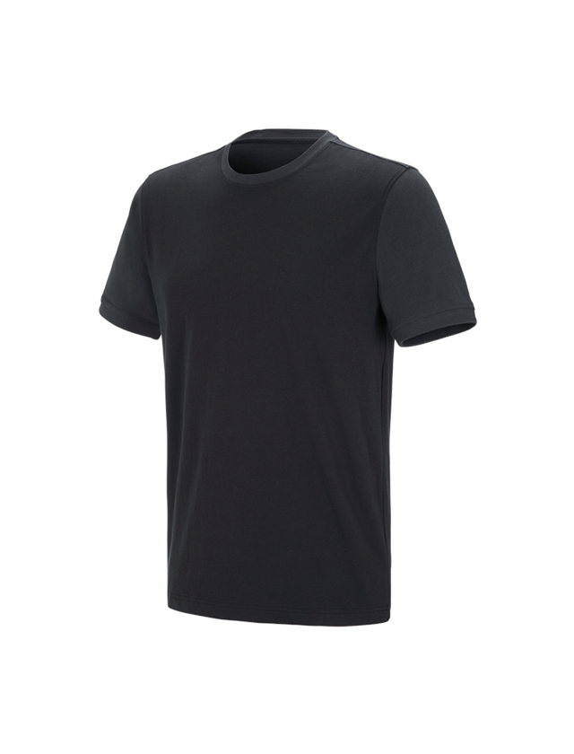 Shirts & Co.: e.s. T-Shirt cotton stretch bicolor + schwarz/graphit 2