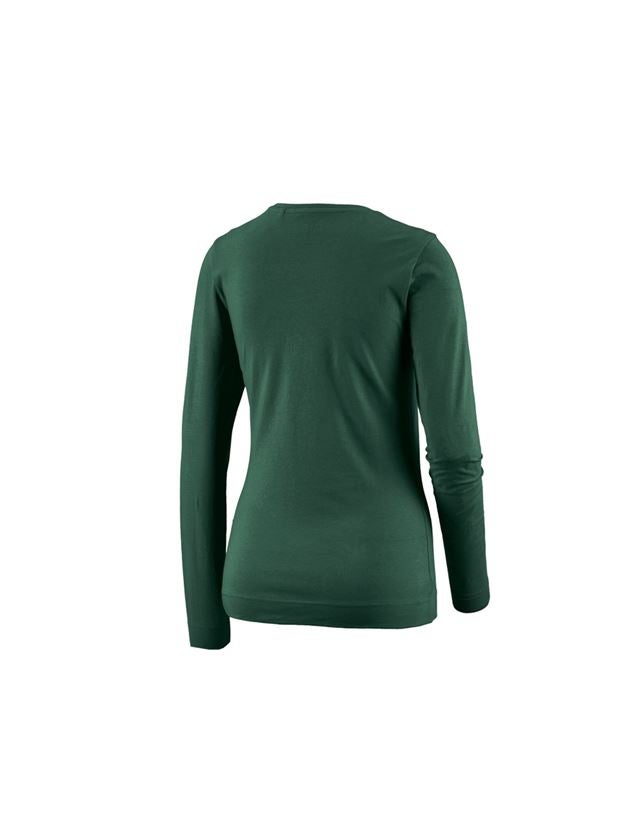 Shirts & Co.: e.s. Longsleeve cotton stretch, Damen + grün 1