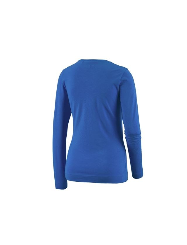 Shirts & Co.: e.s. Longsleeve cotton stretch, Damen + enzianblau 3