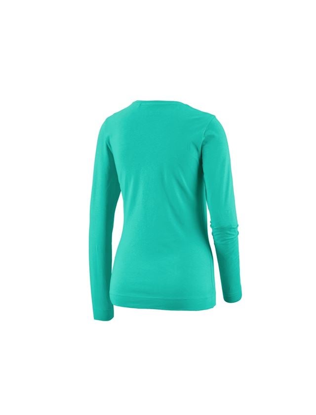 Shirts & Co.: e.s. Longsleeve cotton stretch, Damen + lagune 1