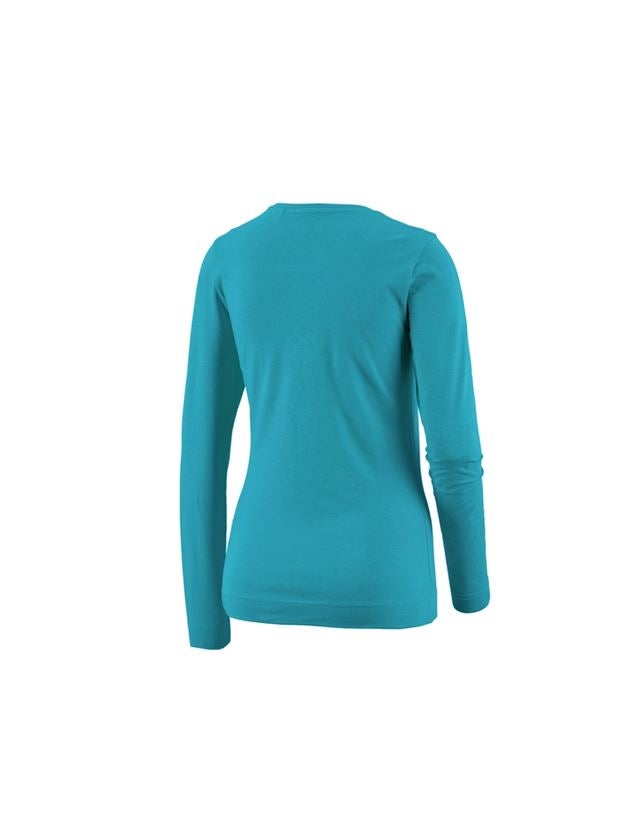 Shirts & Co.: e.s. Longsleeve cotton stretch, Damen + ozean 1