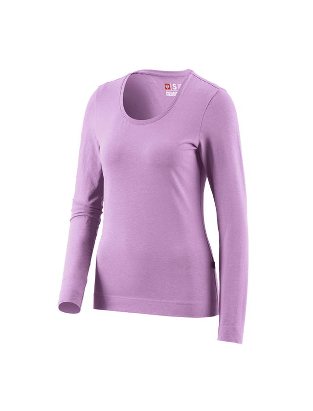 Shirts & Co.: e.s. Longsleeve cotton stretch, Damen + lavendel