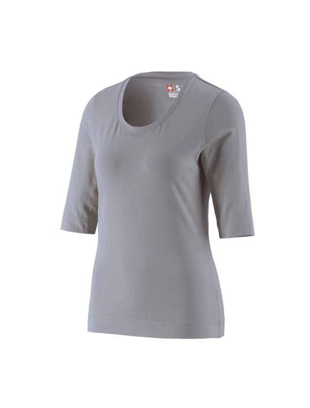 Themen: e.s. Shirt 3/4-Arm cotton stretch, Damen + platin