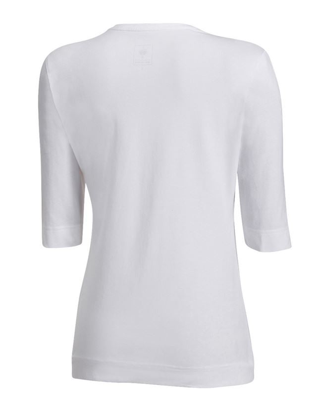 Shirts & Co.: e.s. Shirt 3/4-Arm cotton stretch, Damen + weiß 1