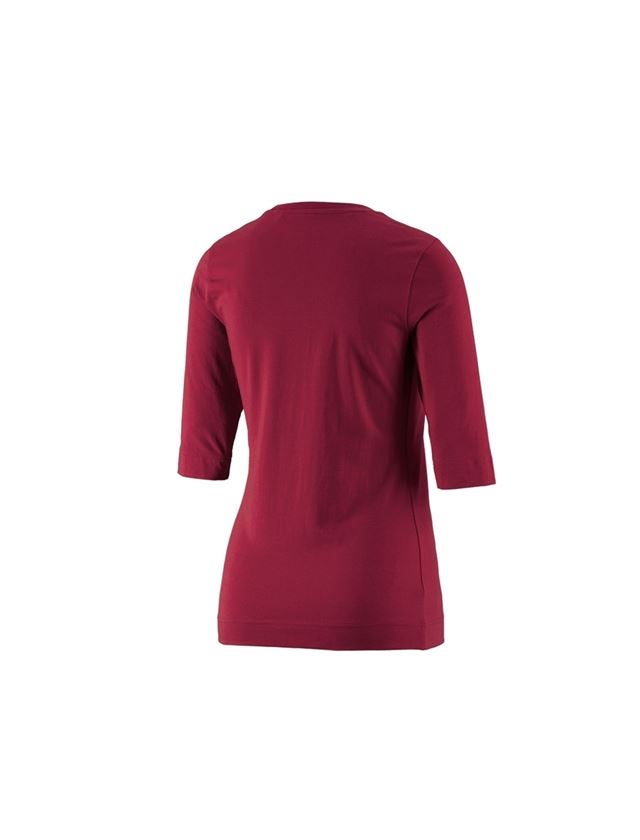 Themen: e.s. Shirt 3/4-Arm cotton stretch, Damen + bordeaux 1