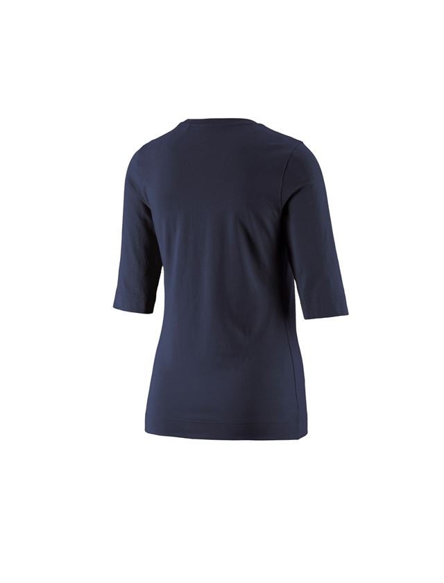 Themen: e.s. Shirt 3/4-Arm cotton stretch, Damen + dunkelblau 1