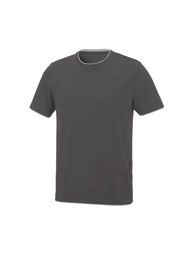 Shirts & Co.: e.s. T-Shirt cotton stretch Layer + anthrazit/platin
