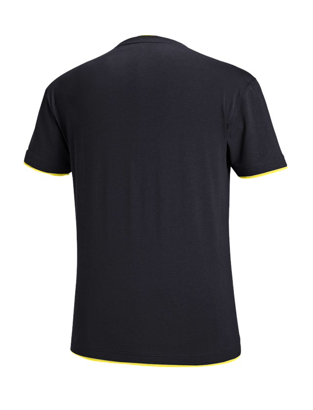 Shirts & Co.: e.s. T-Shirt cotton stretch Layer + saphir/zitrus 1