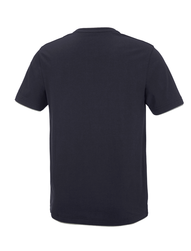 Themen: e.s. T-Shirt cotton stretch Layer + dunkelblau/graumeliert 3