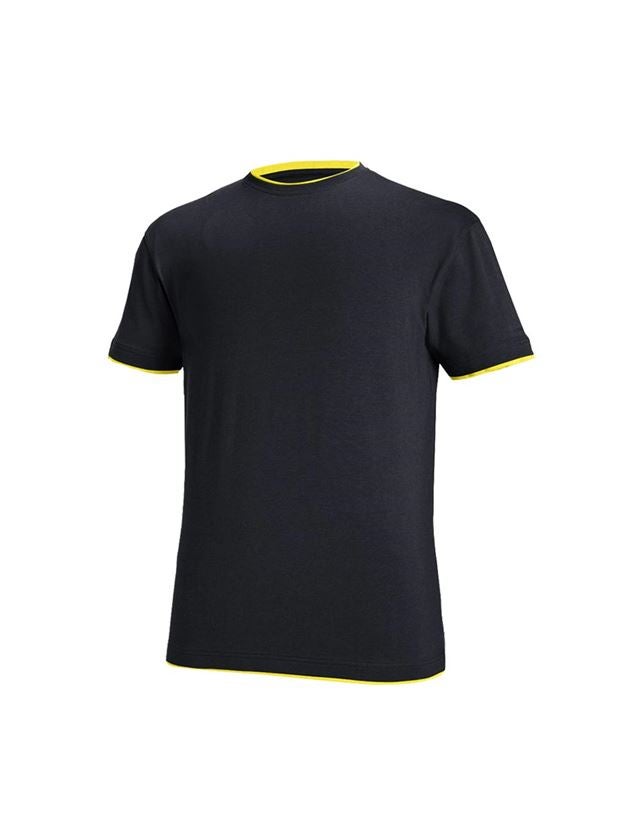 Themen: e.s. T-Shirt cotton stretch Layer + saphir/zitrus