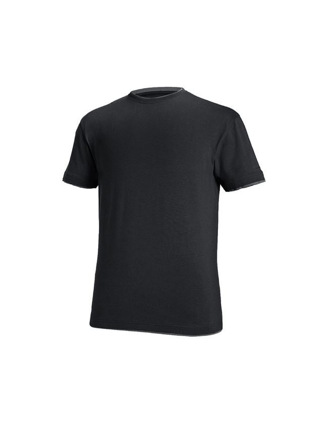 Themen: e.s. T-Shirt cotton stretch Layer + schwarz/zement 2