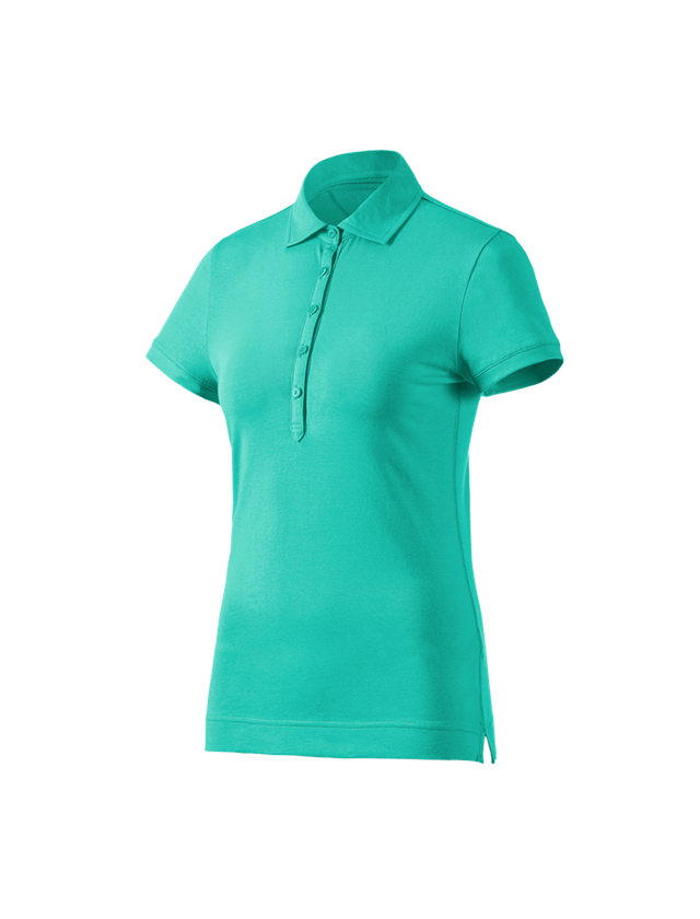 Shirts & Co.: e.s. Polo-Shirt cotton stretch, Damen + lagune