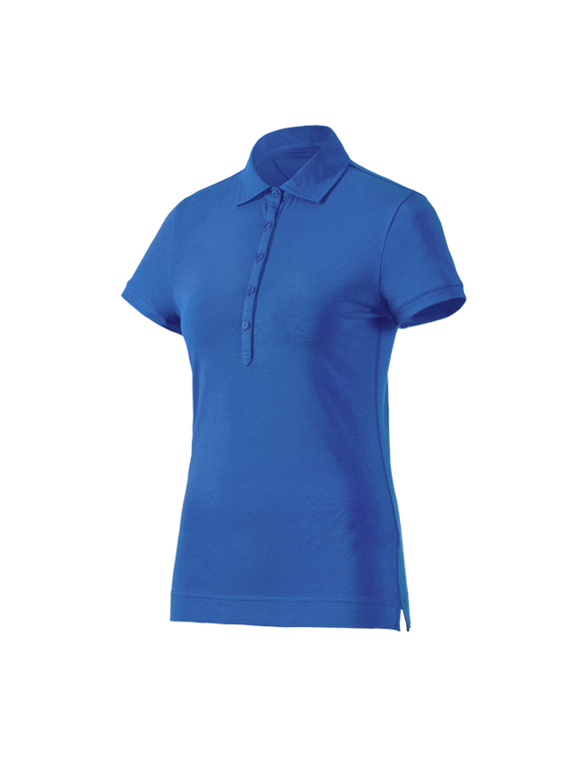 Shirts & Co.: e.s. Polo-Shirt cotton stretch, Damen + enzianblau
