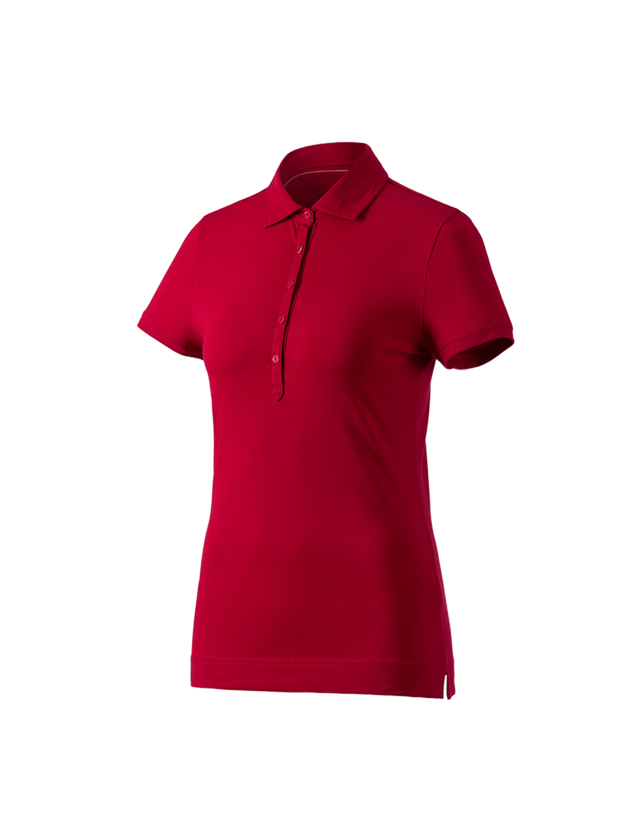 Shirts & Co.: e.s. Polo-Shirt cotton stretch, Damen + feuerrot