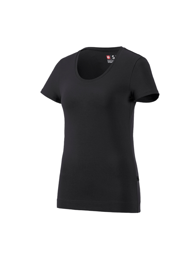Shirts & Co.: e.s. T-Shirt cotton stretch, Damen + schwarz 2