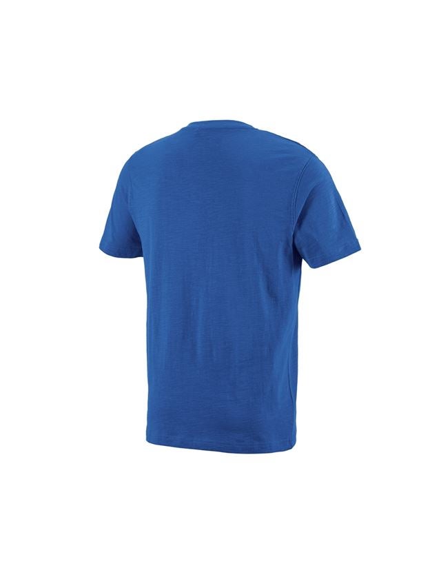 Shirts & Co.: e.s. T-Shirt cotton slub V-Neck + enzianblau 1