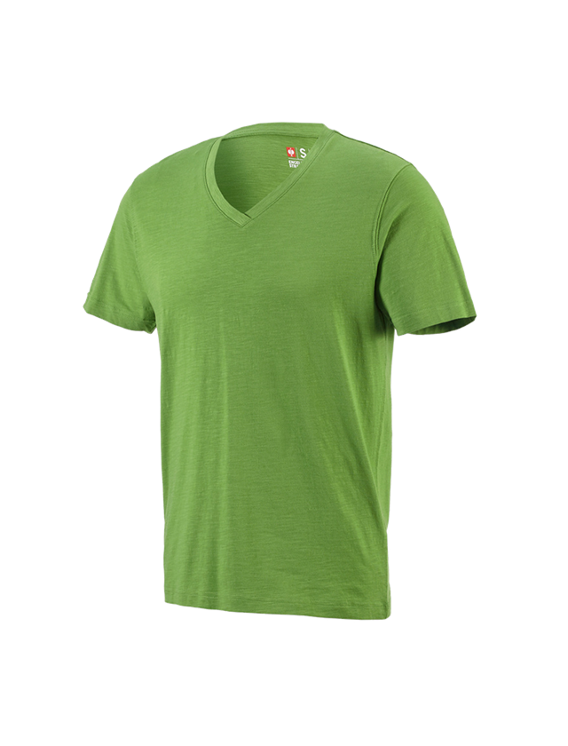 Installateur / Klempner: e.s. T-Shirt cotton slub V-Neck + seegrün