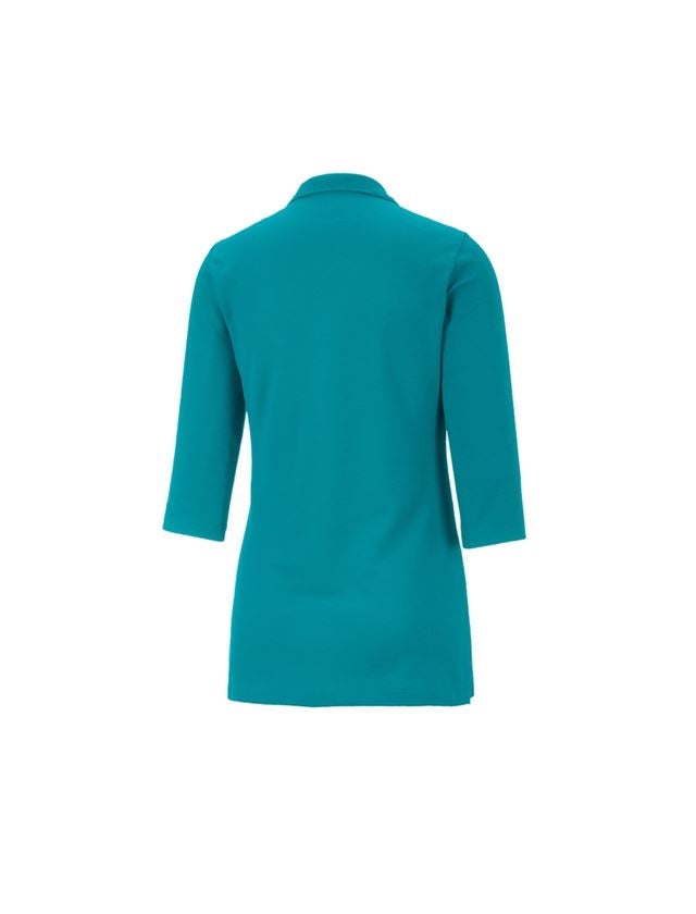 Shirts & Co.: e.s. Piqué-Polo 3/4 Arm cotton stretch, Damen + ozean 1