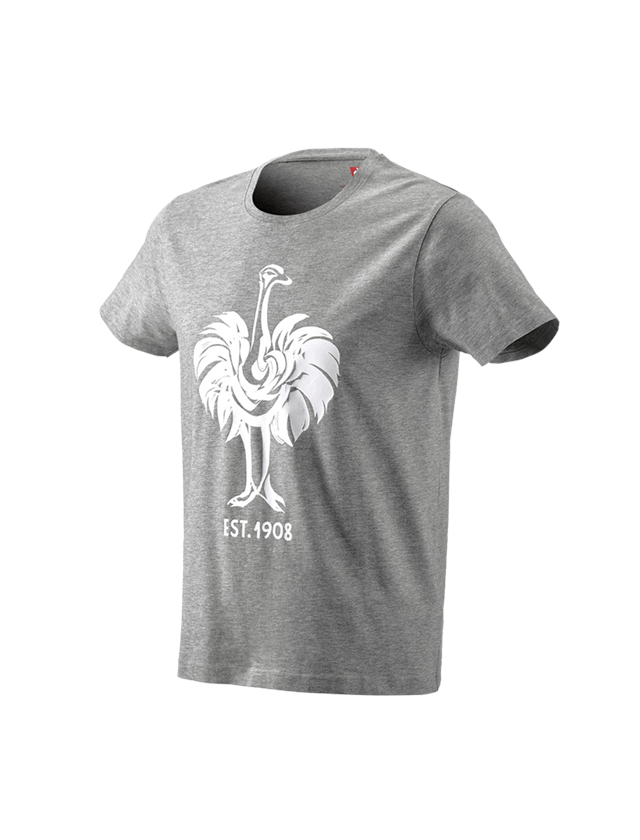 Shirts & Co.: e.s. T-Shirt 1908 + graumeliert/weiß