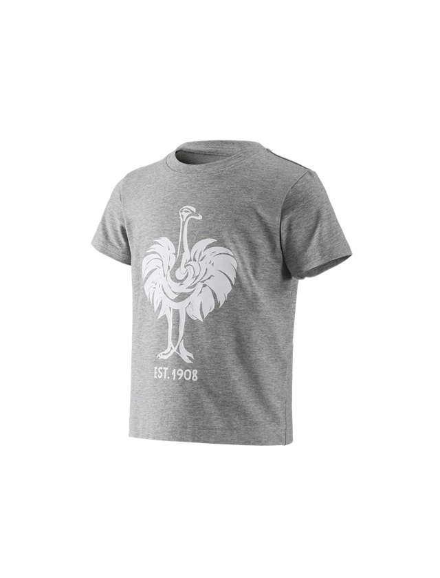 Shirts & Co.: e.s. T-Shirt 1908, Kinder + graumeliert/weiß 1