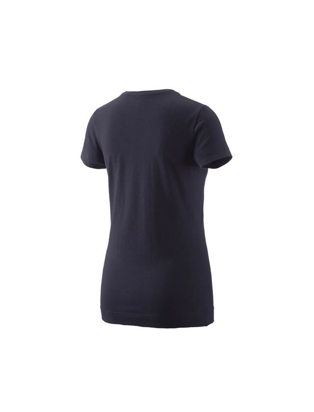 Shirts & Co.: e.s. T-Shirt 1908, Damen + dunkelblau/beere 1
