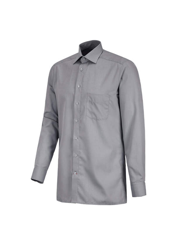 Shirts & Co.: Business Hemd e.s.comfort, langarm + grau melange