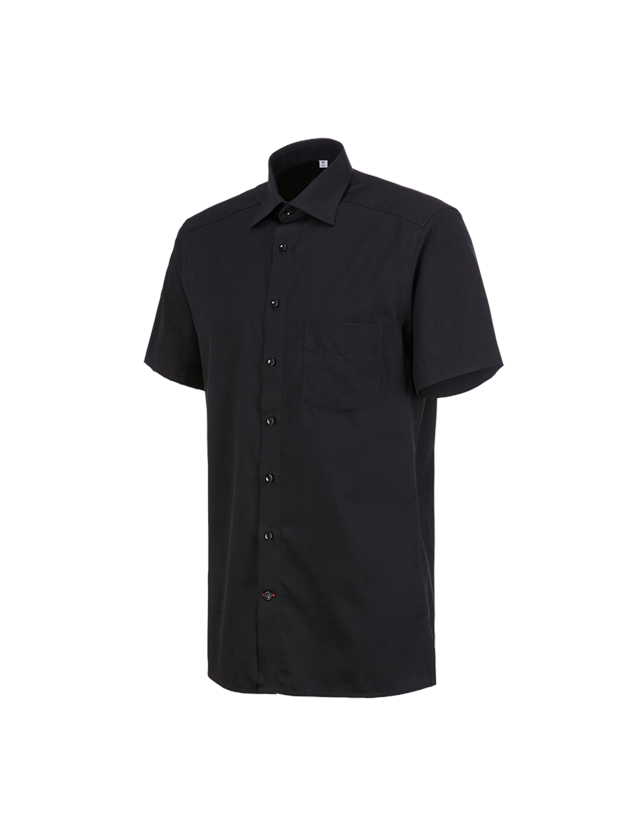 Shirts & Co.: Business Hemd e.s.comfort, kurzarm + schwarz