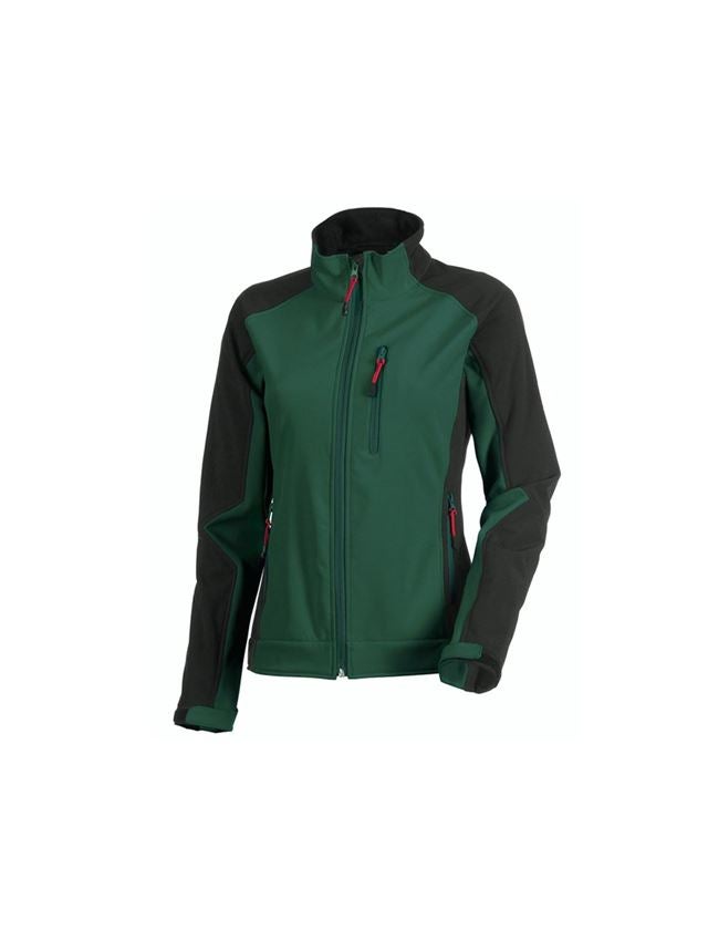 Jacken: Damen Softshelljacke dryplexx® softlight + grün/schwarz 2