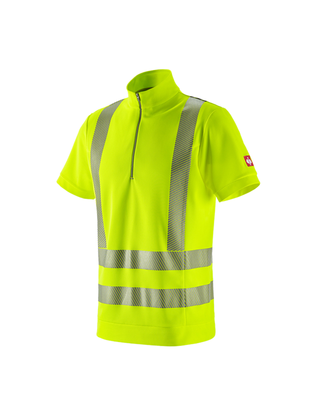 Shirts & Co.: e.s. Warnschutz Funktions ZIP-T-Shirt UV + warngelb