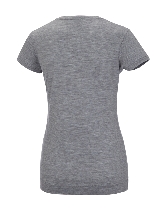 Themen: e.s. T-Shirt Merino light, Damen + graumeliert 1