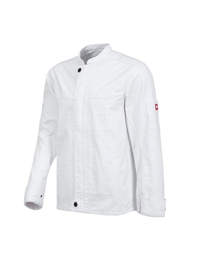 Shirts & Co.: Berufsjacke langarm e.s.fusion, Herren + weiß