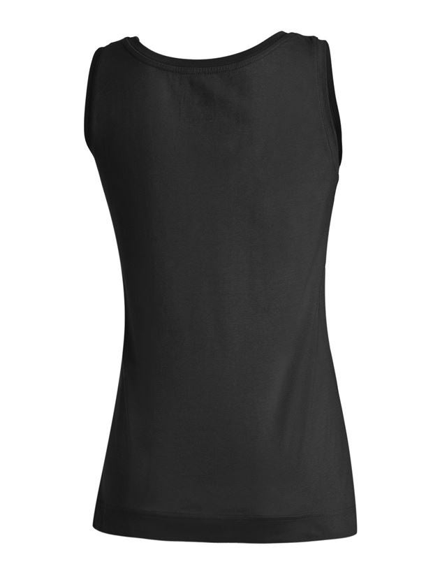 Shirts & Co.: e.s. Tank-Top cotton stretch, Damen + schwarz 1