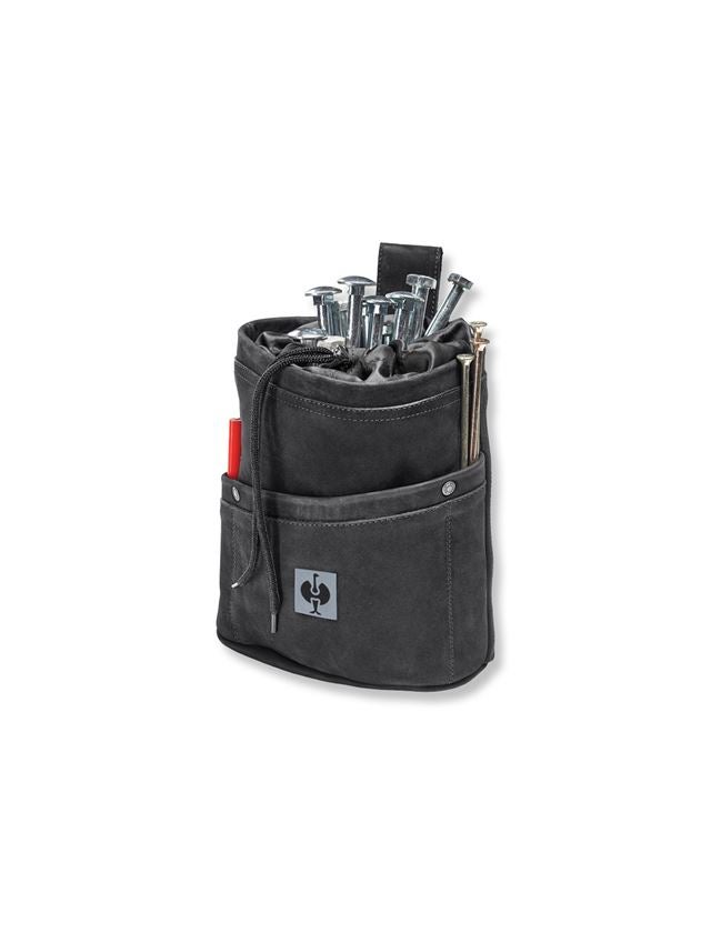 Werkzeugtaschen: Leder-Nageltasche XL e.s.vintage + schwarz