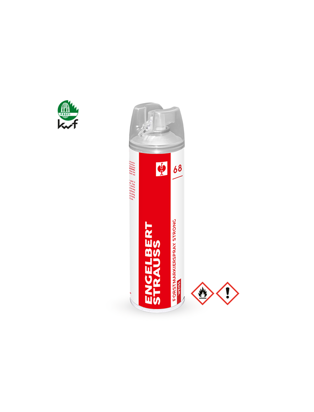 Sprays: e.s. Forstmarkierspray Strong #68 + weiß