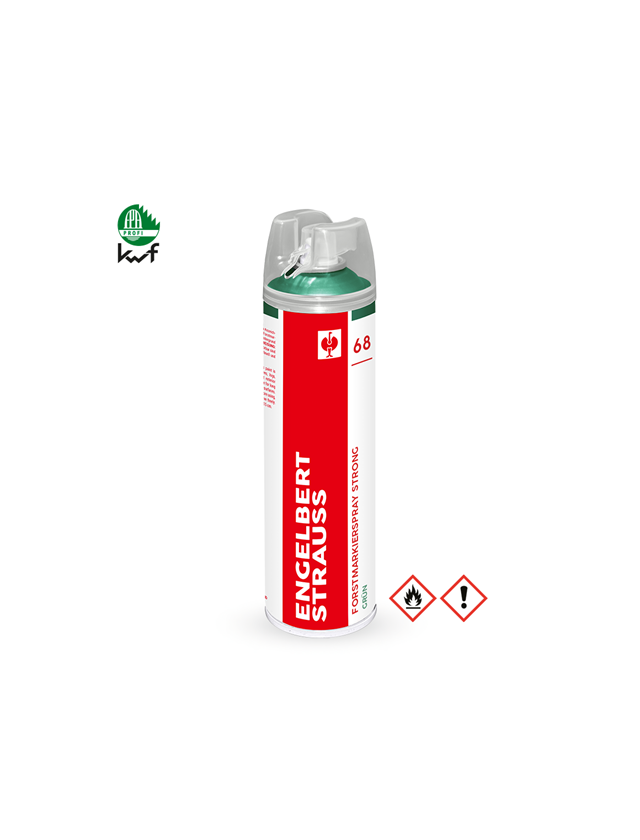 Sprays: e.s. Forstmarkierspray Strong #68 + grün
