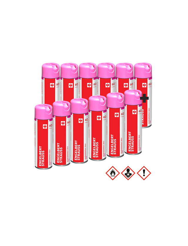 Sprays: Markierspray Bau #60 12er-Set Aktions-Set + pink