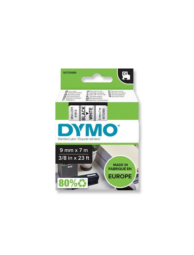 Bürogeräte: DYMO D1 Schriftbänder, 9 mm + weiß/schwarz
