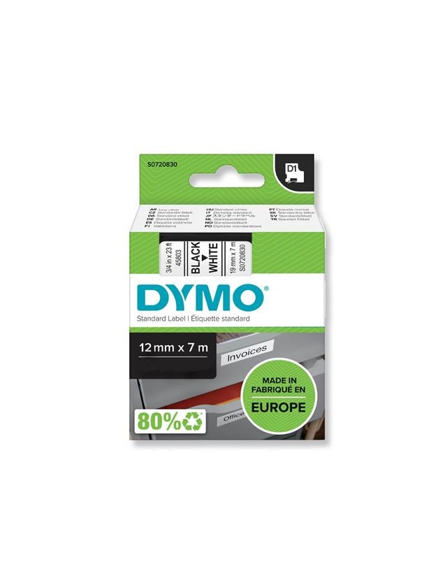 Bürogeräte: DYMO D1 Schriftbänder, 12 mm + weiß/schwarz