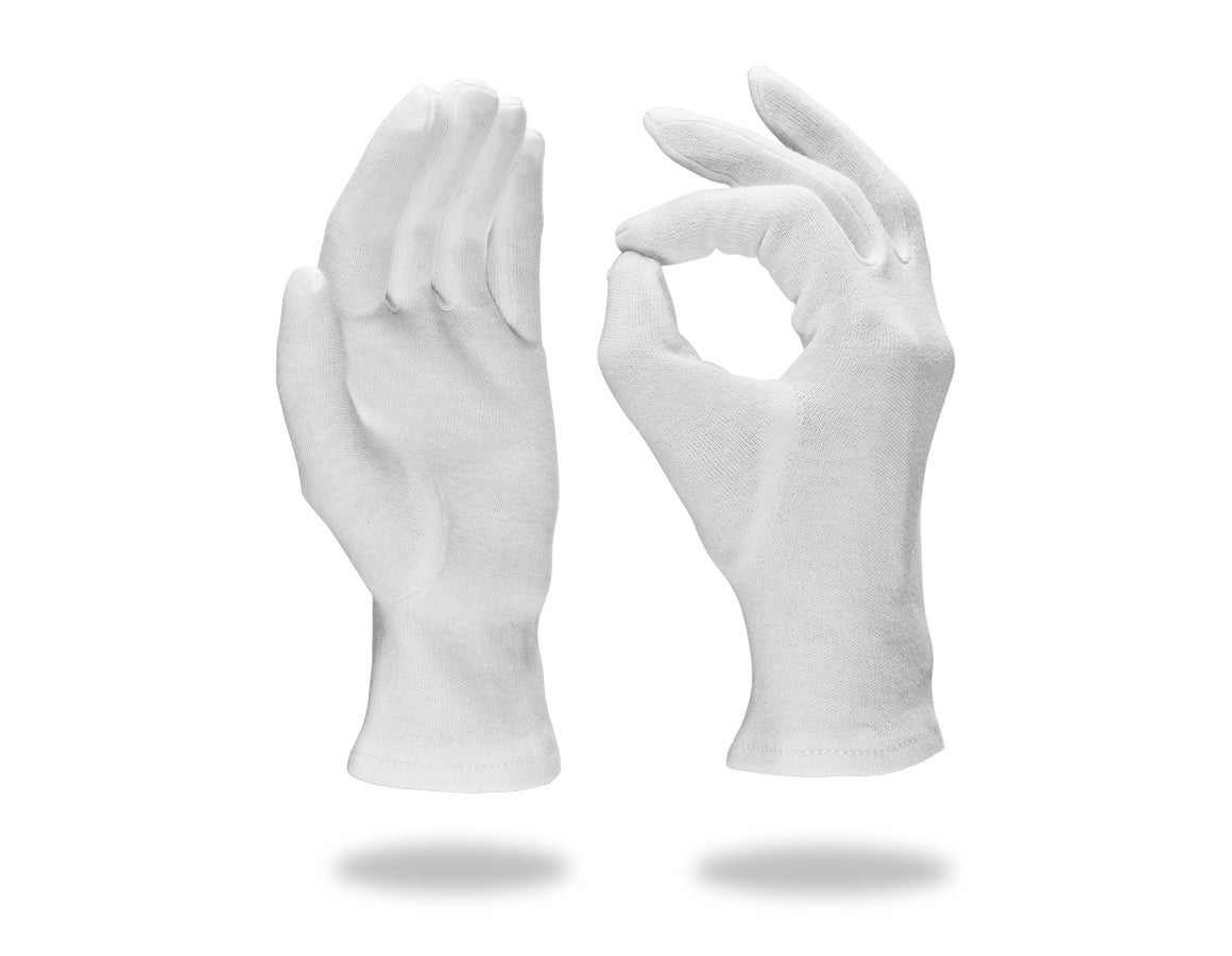 12 Paar Baumwollhandschuhe Trikot weiß Unterziehhandschuhe 